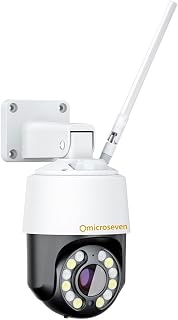 MICROSEVEN Open Source 14x Optical Zoom 4K/8MP PTZ IP Camera,3.5 in,WiFi+PoE, Motion,PTZ auto-Tracking,Outdoor,Spotlight,IR,Active Deterrence,2-Way Audio,FTP, 256gb Slot,Broadcasting on YouTube,Meta
