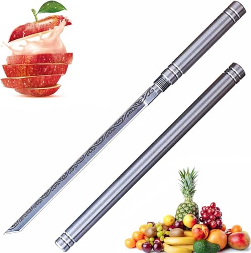 Image of Lightweight Precision Utility Knife with Sheath - Stainless Steel Slim Blade Knife, Compact Metal Handle for Detailed Kitchen Prep (Pack of 1, Silver)