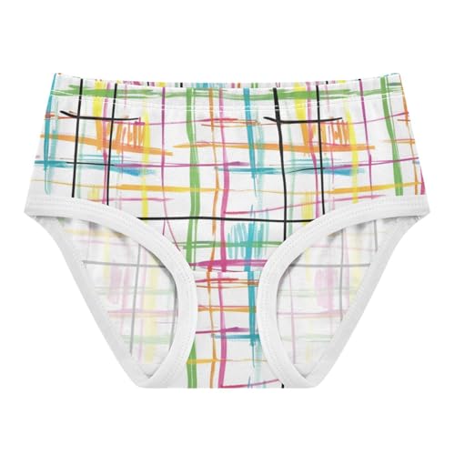 Girls' Hipster Panties Organic Cotton Toddler Underwear for Girls Colorful Striped Plaid