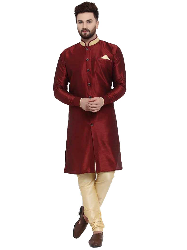 Men's Silk Blend Sherwani Set.