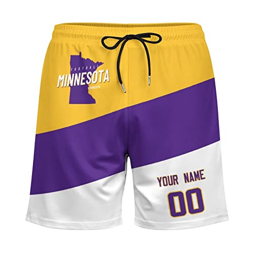 Minnesota Shorts Custom Football Men's Shorts Quick Dry City Gifts Sport Beach Shorts Personlized Name Number #TOP1