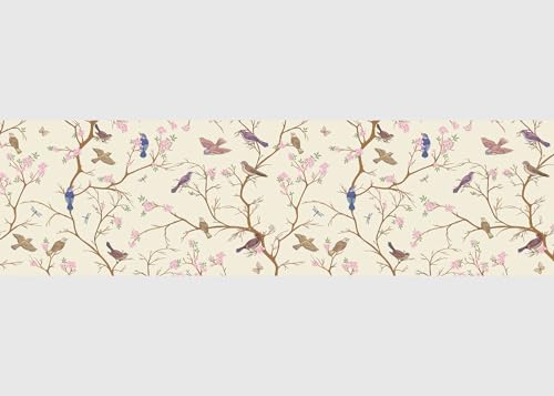 AG Design Selbstklebende Bordüre Vögel, AWB 8414 | Wasserfest Dekoration für Wände, Möbel, Tapeten, Wandverkleidungen und Türen, Folie, Mehrfarbig | Breite 500 cm x Höhe 13.8 cm
