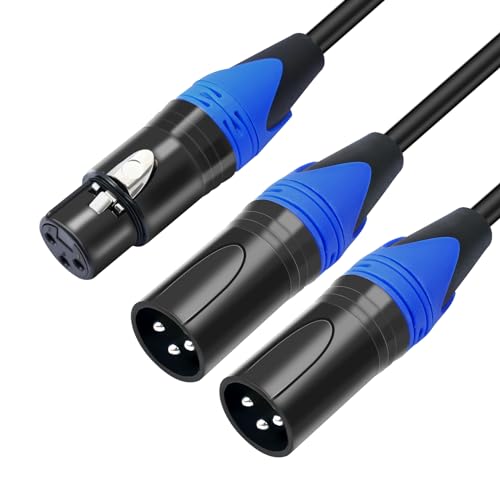 Cable XLR hembra a 2 XLR macho soluciona ruidos al duplicar señal de micrófono 2