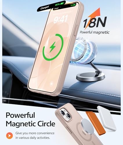 Image of FNTCASE for iPhone 15 Plus Case: for iPhone 14 Plus Case [Compatible with Magsafe] Translucent Matte Cases with [Screen Protector] Military Grade Shockproof Protective Phone Cover - Desert Gold