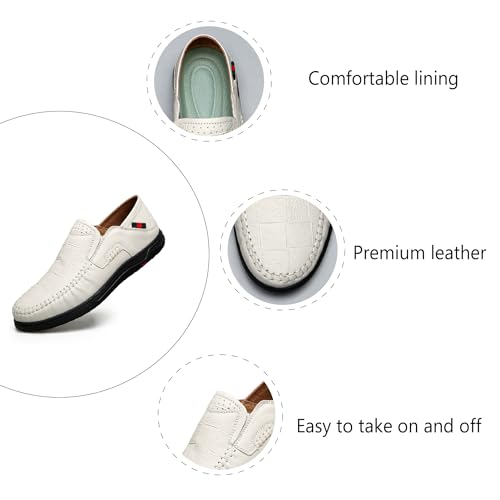 Asifn Mens Casual Loafers Leather Comfortable Business Shoes Lightweight Breathable Work Non-Slip Driving3