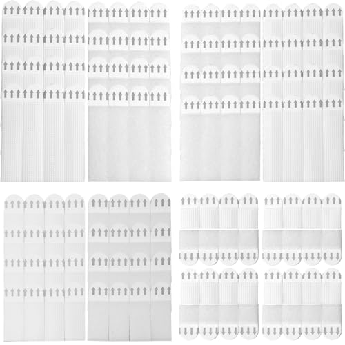 KIRZAX 48 Paires (96 Bandes) Languette Accroche Tableau, Bandes de Suspension Résistantes à l'Eau Amovibles Fixation,Accroche Tableau sans Percer, pour Accrocher des Cadres, Accrocher Décos de Noël
