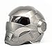 Carretera Hombre Iron Man Marvel Avengers Casco Profesional de Edad, Auriculares SUV Motocross De Cara Completa Moto Tapa Abierta Máscara, Transformers Plata (2XL)