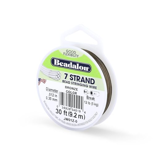Beadalon 7-Strand Stainless Steel Beading Wire, .012 in / 0.30 mm - Bronze