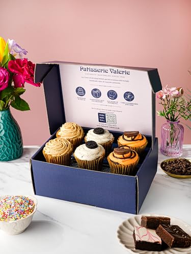 Patisserie Valerie Signature Cupcake Gift Box - Gourmet Trio: Oreo, Lotus Biscoff, Chocolate Orange Cupcakes - Delicious Indulgent Treat for Special Celebrations or Afternoon Tea Hamper - Image 4
