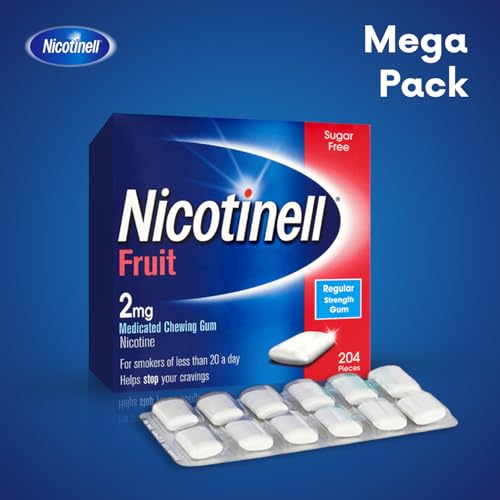 Nicotinell 2 MG Nicotine Smoking Cessation Chewing Gum - 204 Pieces - Fruit Flavor