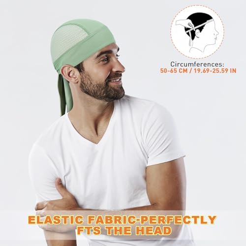 Image of YANIKY Bandanas Skull Caps for Men, Women Skull Cap Helmet Liner Cycling Hat Durags Motorcycle Bandana Sweat Wicking Do Rag