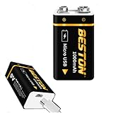 Molo 9V Rechargeable Battery 1000 mah,USB Rechargeable Lithium Batteries - Long Lasting LI-ion...