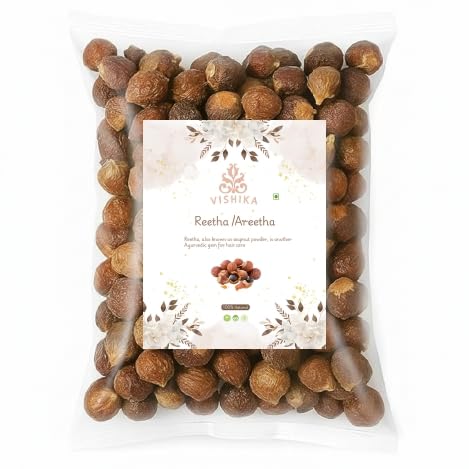 ReethaAreetha Whole 100% Natural Sun-Dried Soapnuts for Hair Care & Herbal Cleansing Ayurvedic Shampoo Alternative for Strong, Shiny Hair
