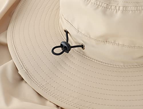 Image of Home Prefer UPF50 Mens Sun Hat with Neck Flap Quick Dry UV Protection Cap Womens Wide Brim Fishing Hat Neck Flap Beach Garden