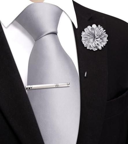 Image of Hi-Tie Men's Extra Long Solid Satin Tie Set 63 Inch /70 Inch Formal Necktie