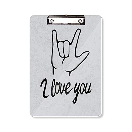 Porte-bloc A4 I Love You personnalisable noir au design soigné et robuste