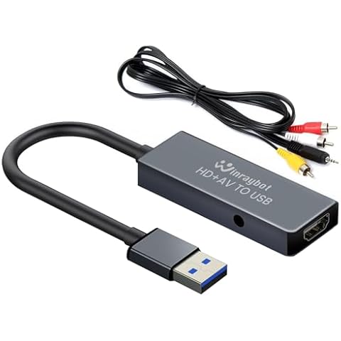 USB Vedio Capture Card for VHS/HDMI/AV/RCA/VHS to Digital Converter –Analog to Digital Video Converter-VHS to Digital Converter-VHS to USB/RCA to USB Converter-Comptible for mac/Windows/Linnux Cover