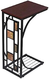 Topeakmart C-Shaped Side Sofa Snack Table Coffee Tray End Table Living Room Furniture