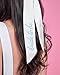 xo, Fetti Blue Bride to Be Embroidered White Hair Bow | Bachelorette Party Hairpiece, Bridal Shower Accessory, Bridesmaid Gift, Wedding Headband, Engagement Accessory