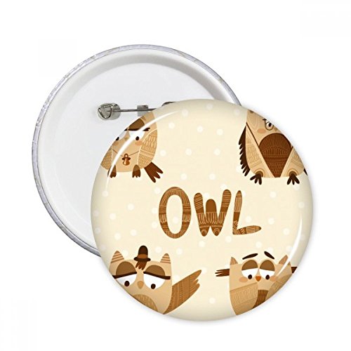 Badge ronde hibou cloche en verre le cadeau idéal pour décorer les vêtements