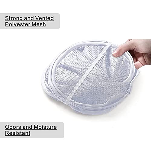 Image of BATTOO Deluxe Strong Mesh Pop up Laundry Hamper Basket with Side Pocket for Laundry Room, Bathroom, Kids Room, College Dorm or Travel White