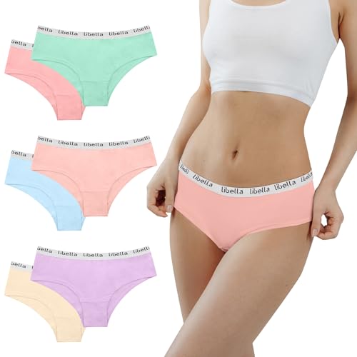 Desanlapi Culotte Fille Adolescentes en Coton Stretch Slip Ceinture de Sport sous-vêtement Culottes Enfant pour 12-14 Ans Confortables et Respirantes Lot de 6...