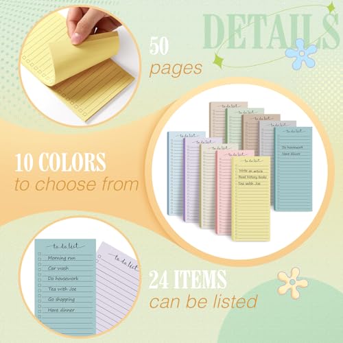 Image of Censen 10 Pack 500 Sheets to Do List Notes Daily Checklist Notepad with 50 Sheets Undated Memo Pad Color Block Shopping List Weekly Plan Notepad Organizer Planners(Light Morandi,Lined) | Note Book 503 Sheets Colorful Memo Pad Office School Supplies Planner Shopping Weekly Plan Task Organizer Tear-off Design