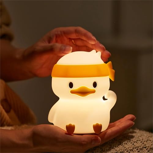 Image of GITGRNTH Rechargeable Silicone Cloud Night Light for Kids | Fighting Duck Design | Color-Changing LED Lamp | Cute Room Decor & Gift for Toddlers, Teens, Valentine's Day | Soft Eye-Safe Light