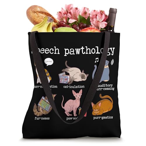 Bolsa Tote con Diseño Divertido de Gatos y Terapia de Habla miniatura 4