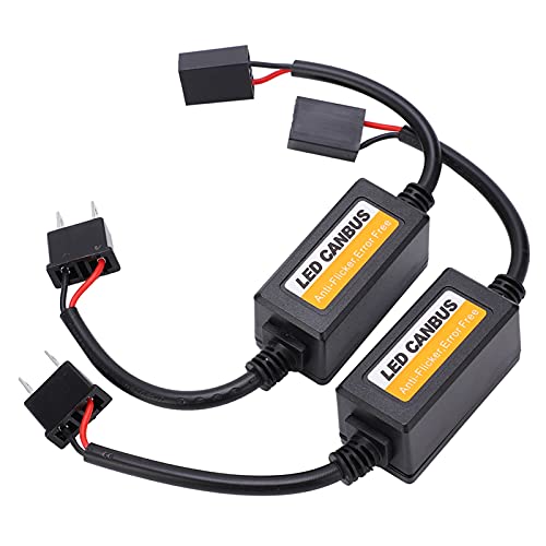 Cancelador de Fallos de Luz LED, Código de Error Cancelador 2 Piezas Decodificador Antiparpadeo Bombillas Externas para Tablero de Auto 2 Piezas para Bus Canbus H7 DC 9V16V