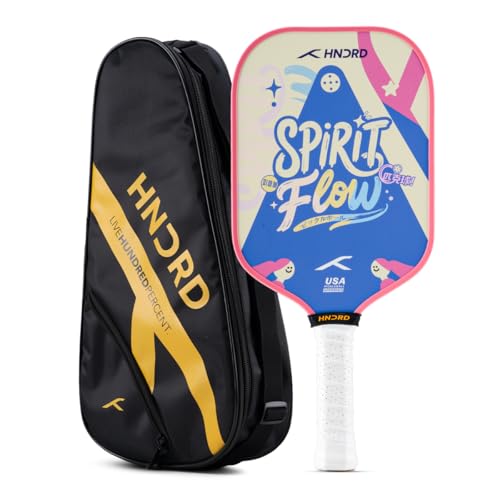 Image of Hundred Spirit X Flow - Pickleball Paddle | 13mm Core | Wide Body Power Paddle | Enhanced Sweet Spot | Ideal for Beginners & Intermediate Players | Free Paddle Bag
