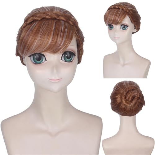 FENNIDICE Anna Cosplay Wig Hair Role Play Halloween Costume Party Wigs + Wig Cap