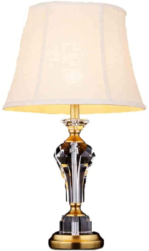 Lampe de bureau en cristal de style européen moderne et cuivre de prestige