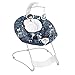 Fisher-Price Transat Balancelle Bleu Forêt avec pédale pour balancer et apaiser bébé, sons, musique et arche de jeu amovible, jusqu'à 9 kg, HBF25