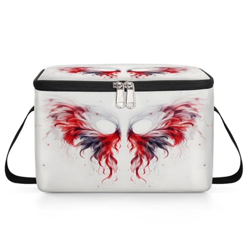 GzLeyigou Wings of Birds Lunch Bags for Women Men 9 Cans, Hot & Cold Food Delivery Bag Insulated Grocery Bag Insulated Lunch Box Angel Wings Cooler Bag for Office Work Picnic Beach
