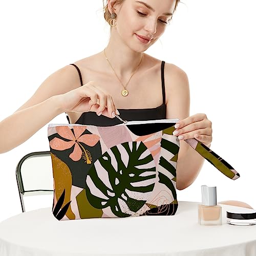 Fokongna Palm leaves Wet Bag Travel Wet Dry Bag Beach Bag Diaper Bag Wet Bag For Swimsuit Travel Makeup Bag Toiletry Bag3