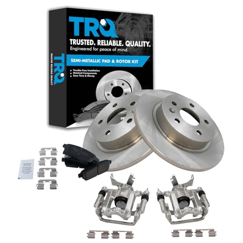 Image of TRQ Rear Brake Pad and Rotor Set Ceramic Solid Rotors Calipers | For 2013-2017 Buick Encore 2013-2016 Chevrolet Sonic 2015-2017 Trax