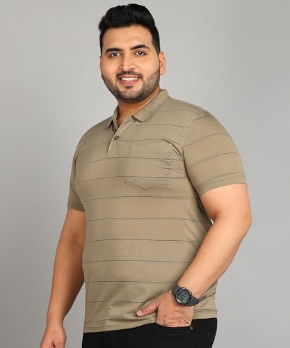 Image of INKKR Half Plus Size Men's Regular Fit Striped Tshirt