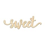 Woodums – Sweet Script Wooden Wall Art Decor, Unfinished Wood Sign for Family Room Decor, Charlie Script Letter Wood Cutout, 8 x 3 Inches Wall Decorations for Living Room