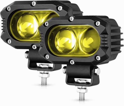 Co Light Led Pods Lights Bar Yellow Fog Lights Spot Beam Driving Lights Work Light Pods Fit For Motorcycle Atv Utv Suv Car Tractor Forklift Truck Boat, 2Pcs #TOP4