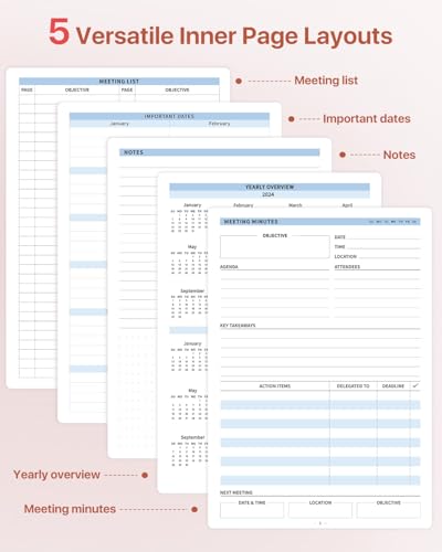 Cahier de planification B5 WEMATE pour structurer vos réunions d'équipe au bureau - 2