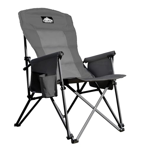 Cascade Mountain Tech Padded Camp Chair Portable Folding Camping Chair with Arm Rests Cup Holder Storage Pockets & Carry Bag