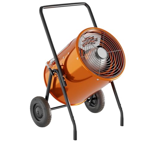 Krollen Industrial Portable Electric Salamander Forced Air Indoor Heater - 480V, 3 Phase, 30kW, for Warehouse, Garage, Construction, Farm, Greenhouse