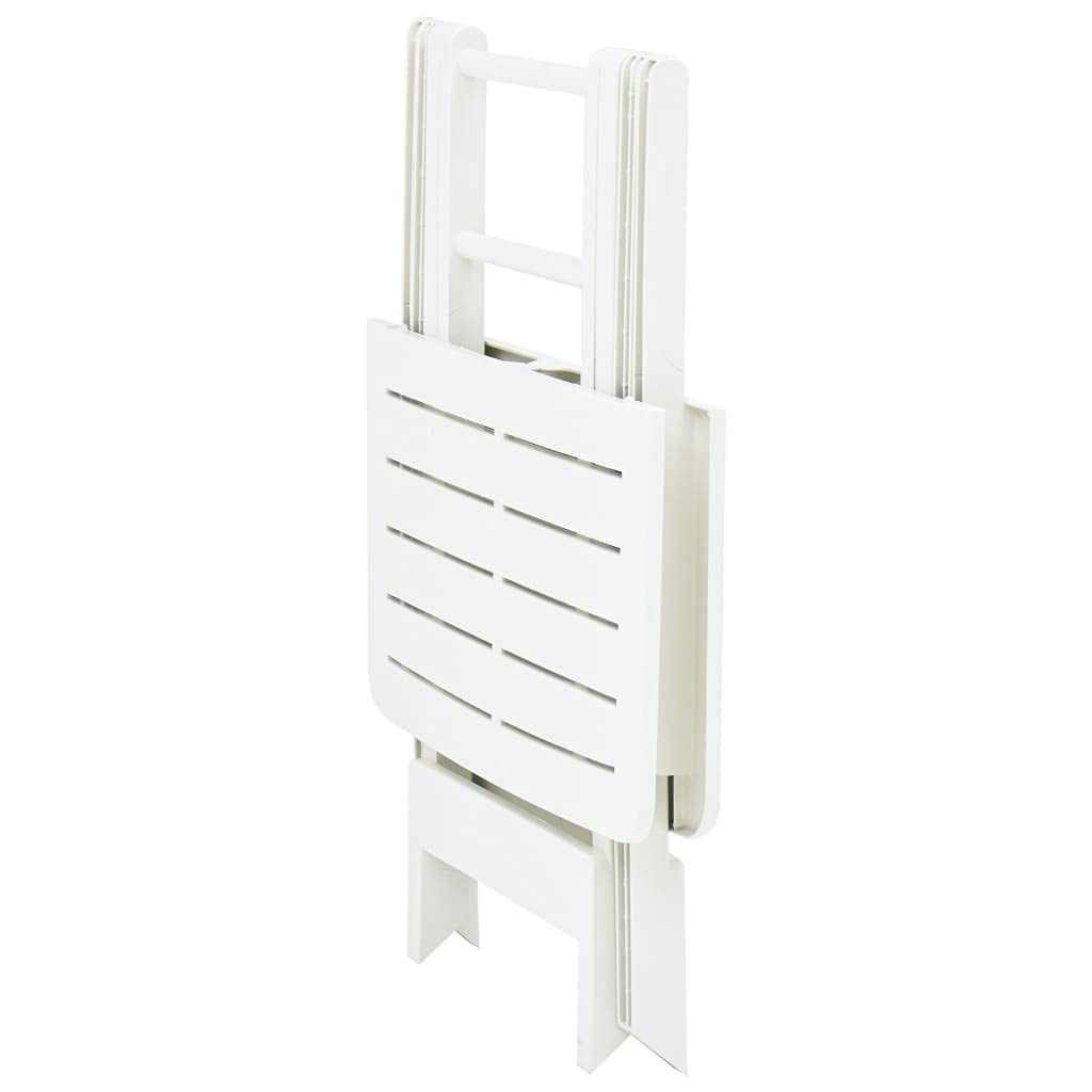 Gartentisch klappbar weiß aus Kunststoff 79 x 72 x 70 cm, wetterfest und pflegeleicht für Terrasse Balkon Outdoor, platzsparend als Esstisch, Beistelltisch oder Camping Tisch