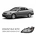 TUSDAR Headlight Assembly Set for 2004-2005 Honda Civic Driver and Passenger Side (Black Housing with Amber Reflector)