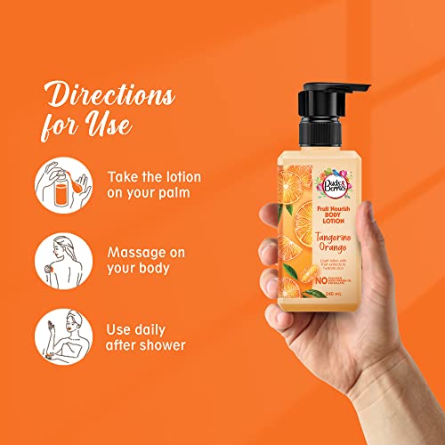 Image of Buds & Berries Tangerine Orange Natural Glow Combo - Nourishing Gel Lotion, Refreshing Silicone Brush Face Wash, and Hydrating Body Wash (240ml+150ml+300ml)