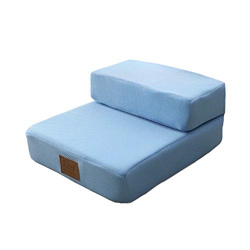 ZCJB Treppenhocker Kleine Hundetreppe For Schlafzimmer Faltbar, Blaue Leichte Teppichlauffläche Abnehmbar, Schrittzahl Optional Tritthocker (Size :