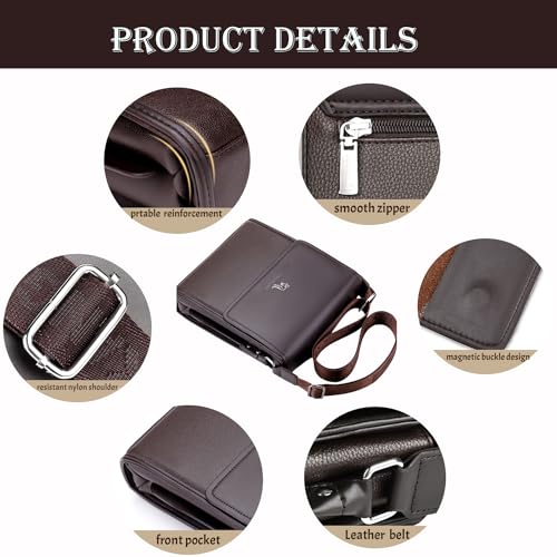 Image of Leather Retro Men's Shoulder Messenger Sling Bag,Brown
