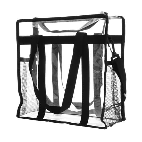 VERDANVERSE Paquet Étanche De Rangement Pour Disques Vinyles Transparent Pvc, Paquet à Bandoulière Noir Unisexe, Usage Quotidien, Voyage Et Shopping, Capacité Pratique Medium