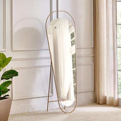 Image of Home Centre | Alchemy Metal Standing Mirror | Full Length Dresser Mirror | Gold | 1 Year Warranty
